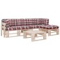 vidaXL Muebles de palets 4 pzas y cojines madera pino impregnada vidaXL Muebles de palets 4 pzas y cojines madera pino impregnada