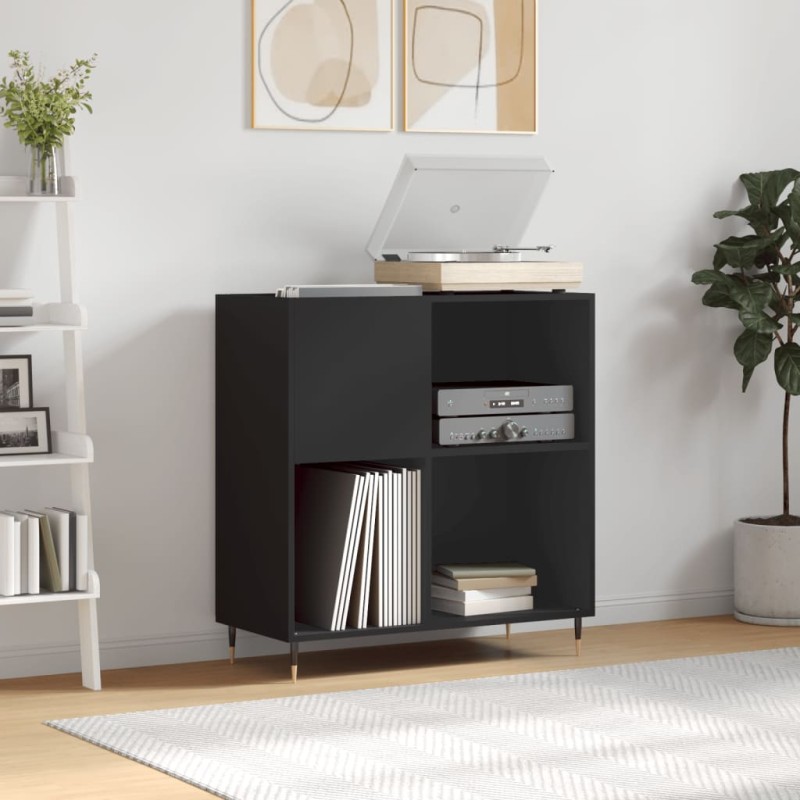 vidaXL Mueble para discos madera contrachapada negro 84,5x38x89 cm vidaXL Mueble para discos madera contrachapada negro 84,5x38x89 cm