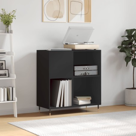 vidaXL Mueble para discos madera contrachapada negro 84,5x38x89 cm