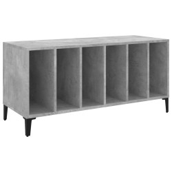 vidaXL Mueble discos madera contrachapada gris hormigón 100x38x48 cm
