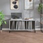 vidaXL Mueble discos madera contrachapada gris hormigón 100x38x48 cm