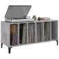 vidaXL Mueble discos madera contrachapada gris hormigón 100x38x48 cm
