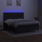 vidaXL Cama box spring colchón y luces LED tela negro 160x200 cm vidaXL Cama box spring colchón y luces LED tela negro 160x200 cm