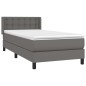 vidaXL Cama box spring con colchón cuero sintético gris 90x190 cm vidaXL Cama box spring con colchón cuero sintético gris 90x190 cm