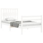 vidaXL Estructura de cama con cabecero madera maciza blanco vidaXL Estructura de cama con cabecero madera maciza blanco