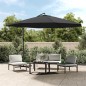 vidaXL Sombrilla voladiza con poste de aluminio 350 cm gris antracita vidaXL Sombrilla voladiza con poste de aluminio 350 cm gris antracita