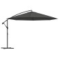 vidaXL Sombrilla voladiza con poste de aluminio 350 cm gris antracita vidaXL Sombrilla voladiza con poste de aluminio 350 cm gris antracita