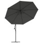 vidaXL Sombrilla voladiza con poste de aluminio 350 cm gris antracita vidaXL Sombrilla voladiza con poste de aluminio 350 cm gris antracita