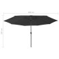 vidaXL Sombrilla de jardín con luces LED palo de metal 400 cm negro vidaXL Sombrilla de jardín con luces LED palo de metal 400 cm negro