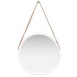 vidaXL Espejo de pared con correa blanco 50 cm vidaXL Espejo de pared con correa blanco 50 cm