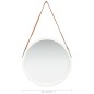 vidaXL Espejo de pared con correa blanco 50 cm vidaXL Espejo de pared con correa blanco 50 cm