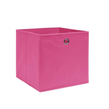 vidaXL Cajas de almacenaje 4 uds tela no tejida rosa 28x28x28 cm