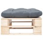 vidaXL Otomana de palets de jardín con cojín gris madera natural vidaXL Otomana de palets de jardín con cojín gris madera natural
