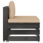 vidaXL Muebles de jardín 3 piezas con cojines madera impregnada gris vidaXL Muebles de jardín 3 piezas con cojines madera impregnada gris