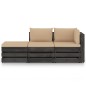 vidaXL Muebles de jardín 3 pzas con cojines gris madera impregnada vidaXL Muebles de jardín 3 pzas con cojines gris madera impregnada