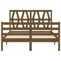 vidaXL Estructura cama y cabecero madera maciza marrón miel 140x200 cm
