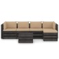 vidaXL Muebles de jardín 6 pzas con cojines madera impregnada gris vidaXL Muebles de jardín 6 pzas con cojines madera impregnada gris