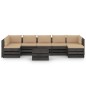 vidaXL Muebles de jardín 8 pzas con cojines madera impregnada gris vidaXL Muebles de jardín 8 pzas con cojines madera impregnada gris