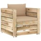 vidaXL Muebles de jardín 2 pzas con cojines madera impregnada verde vidaXL Muebles de jardín 2 pzas con cojines madera impregnada verde