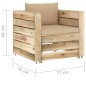 vidaXL Muebles de jardín 2 pzas con cojines madera impregnada verde vidaXL Muebles de jardín 2 pzas con cojines madera impregnada verde