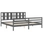 vidaXL Estructura de cama con cabecero madera maciza gris 200x200 cm