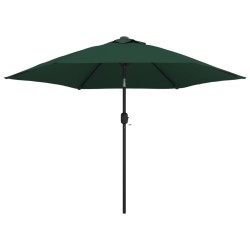 vidaXL Sombrilla verde 3 m palo de acero