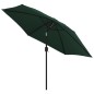 vidaXL Sombrilla verde 3 m palo de acero vidaXL Sombrilla verde 3 m palo de acero