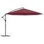 vidaXL Sombrilla voladiza con poste de aluminio 350 cm rojo burdeos vidaXL Sombrilla voladiza con poste de aluminio 350 cm rojo burdeos