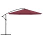 vidaXL Sombrilla voladiza con poste de aluminio 350 cm rojo burdeos vidaXL Sombrilla voladiza con poste de aluminio 350 cm rojo burdeos