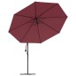 vidaXL Sombrilla voladiza con poste de aluminio 350 cm rojo burdeos vidaXL Sombrilla voladiza con poste de aluminio 350 cm rojo burdeos