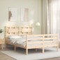 vidaXL Estructura de cama con cabecero madera maciza 120x200 cm