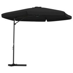 vidaXL Sombrilla de jardín con palo de acero negro 300 cm
