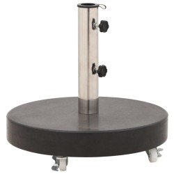 vidaXL Base de sombrilla redonda de granito negro 30 kg 