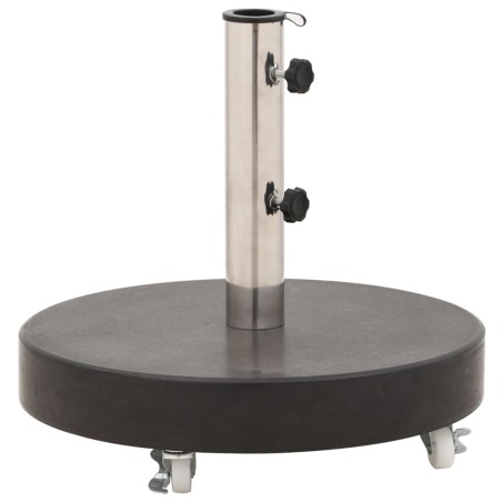 vidaXL Base de sombrilla redonda de granito negro 30 kg 