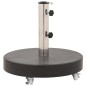 vidaXL Base de sombrilla redonda de granito negro 30 kg vidaXL Base de sombrilla redonda de granito negro 30 kg