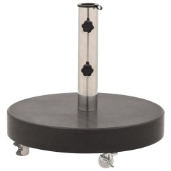 vidaXL Base de sombrilla redonda de granito negro 30 kg 