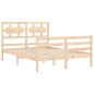 vidaXL Estructura de cama con cabecero madera maciza 120x200 cm