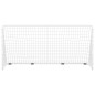 vidaXL Portería de fútbol con red acero blanco 366x122x182 cm
