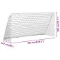 vidaXL Portería de fútbol con red acero blanco 366x122x182 cm