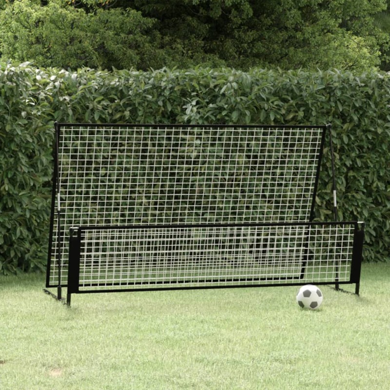 vidaXL Portería de fútbol con reboteador 2 en 1 acero 202x104x120 cm vidaXL Portería de fútbol con reboteador 2 en 1 acero 202x104x120 cm