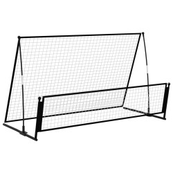 vidaXL Portería de fútbol con reboteador 2 en 1 acero 202x104x120 cm