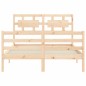 vidaXL Estructura de cama con cabecero madera maciza 120x200 cm