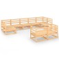 vidaXL Juego de muebles de jardín 9 piezas madera maciza de pino vidaXL Juego de muebles de jardín 9 piezas madera maciza de pino