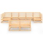 vidaXL Juego de muebles de jardín 9 piezas madera maciza de pino vidaXL Juego de muebles de jardín 9 piezas madera maciza de pino