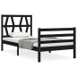 vidaXL Estructura de cama con cabecero madera maciza negro 100x200 cm vidaXL Estructura de cama con cabecero madera maciza negro 100x200 cm