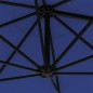 vidaXL Sombrilla de pared con LEDs y poste de metal 300 cm azul vidaXL Sombrilla de pared con LEDs y poste de metal 300 cm azul