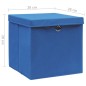 vidaXL Cajas de almacenaje con tapas 10 uds azul 28x28x28 cm vidaXL Cajas de almacenaje con tapas 10 uds azul 28x28x28 cm