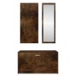 vidaXL Set mueble zapatero 3 en 1 madera contrachapada roble ahumado vidaXL Set mueble zapatero 3 en 1 madera contrachapada roble ahumado