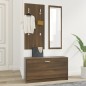 vidaXL Set de mueble zapatero 3 en 1 madera contrachapada marrón roble vidaXL Set de mueble zapatero 3 en 1 madera contrachapada marrón roble