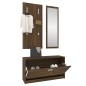 vidaXL Set de mueble zapatero 3 en 1 madera contrachapada marrón roble vidaXL Set de mueble zapatero 3 en 1 madera contrachapada marrón roble